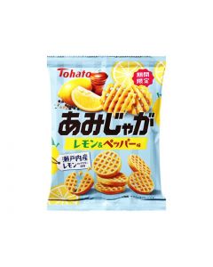 [Limited Time Only] Tohato AMIJYAGA Thick-Cut Lattice Potato Chips (Lemon & Pepper flavor) - 53g