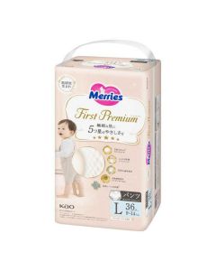KAO Merries Premium Series Baby Pants Diapers (Size L / 9–14 kg) – 36 Count