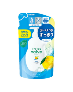 Kracie Naive Sea Mud Oil-Control & Moisturizing Refreshing Body Wash - Refill (Grapefruit & Lime Scent) 360ml