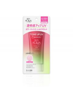 ROHTO Skin Aqua Tone Up UV Essence Happiness Aura Rose Color SPF50+/PA++++ Sunscreen 80g