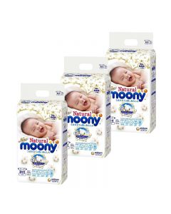 unicharm moony Natural Moony Tape Type (Newborn Birth to 5000g) (Pack of 3)